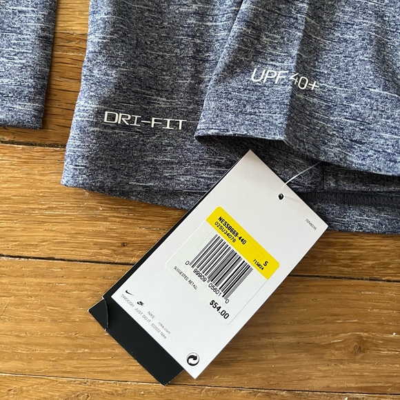 Nike Swim Men's Long Sleeve Hooded Hydroguard Shirt NESSB669-440 NWT Blue - Picture 2 of 4